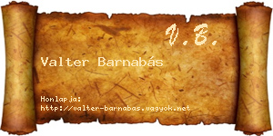 Valter Barnabás névjegykártya
